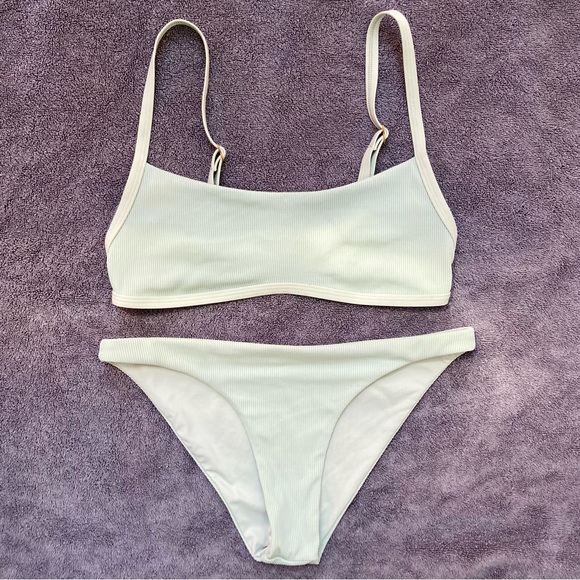 L*SPACE Gemma Ribbed Bikini in Light Turquoise - Small - Picture 11 of 16